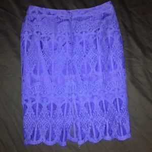 Blue lace skirt